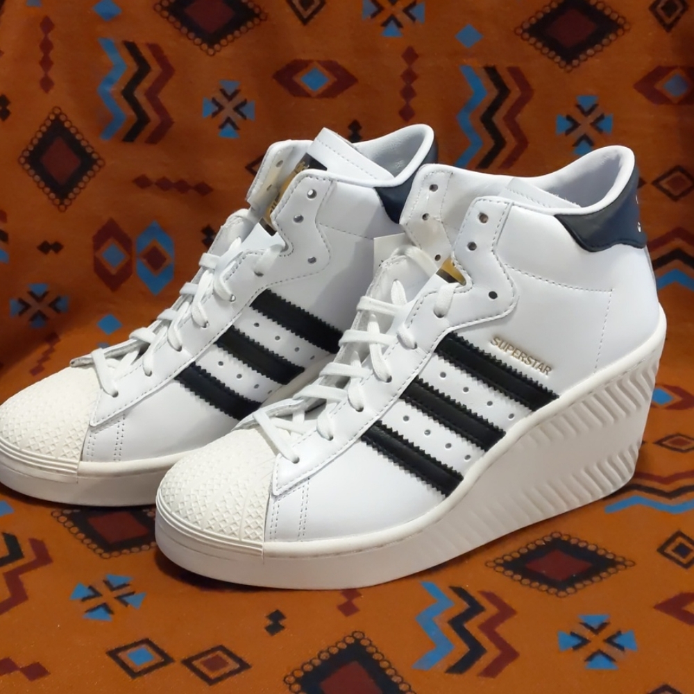 NWT adidas Originals Superstar Ellure Wedge Shoes - Picture 7 of 12